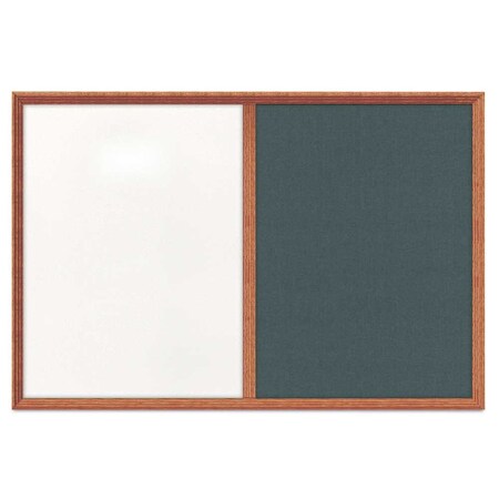 United Visual Products Enclosed Corkboard, 1 Door, 60"x36", 4" Fra, UV3424-WHITE-MEDGRY UV3424-WHITE-MEDGRY